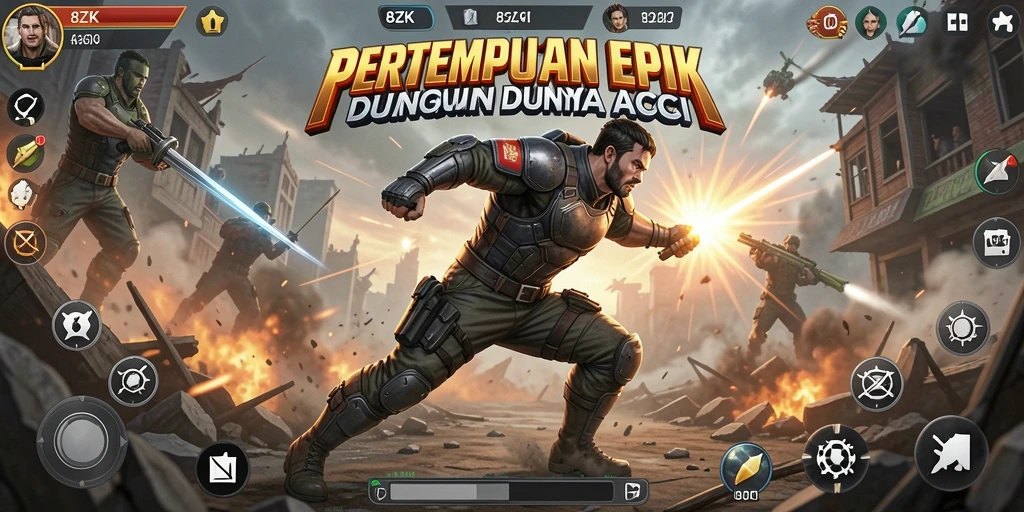 Gameplay seru dalam 8ZK dengan aksi yang mendebarkan.