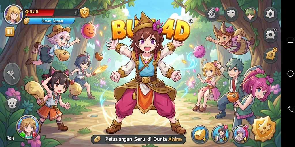 Tampilan gameplay seru di BUAH4D dengan karakter anime yang menawan.