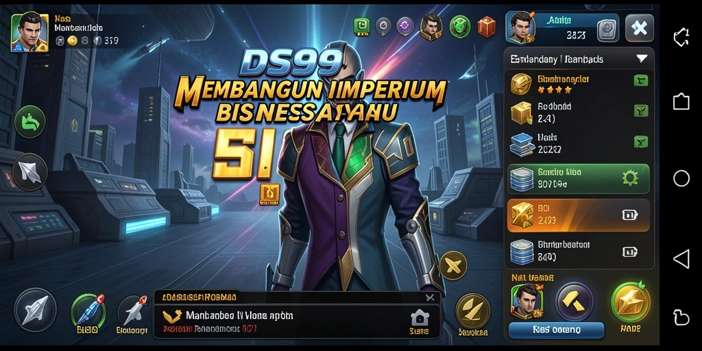 Screenshot gameplay DS99 menampilkan manajemen bisnis yang seru dan menantang.