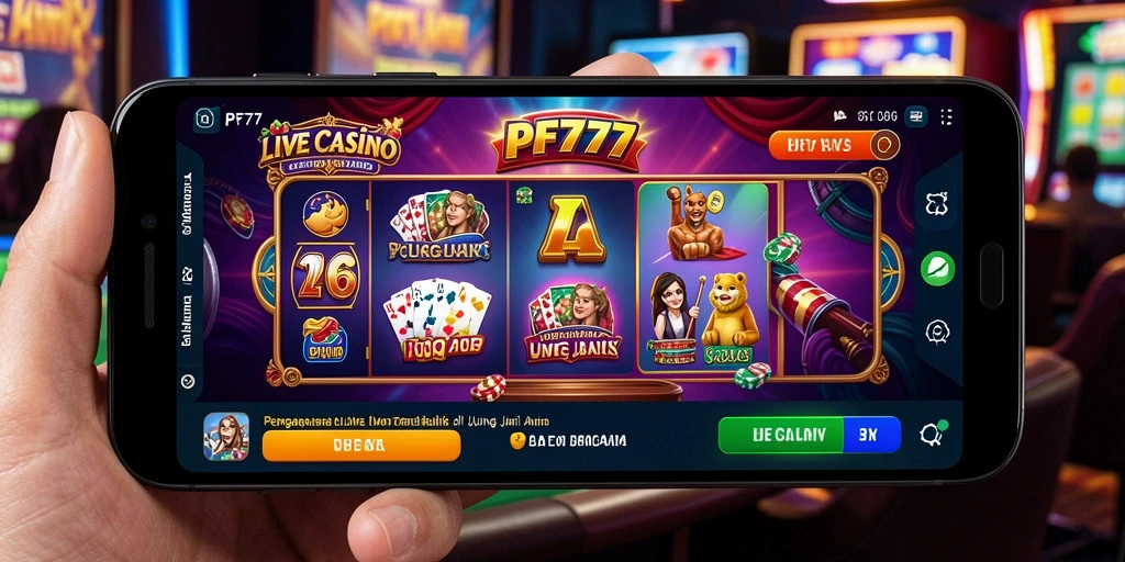 Tampilan permainan Live Casino yang realistis dan menghibur di PF777.