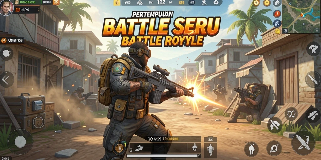 Gameplay menegangkan dari QQ1221 dalam pertempuran Battle Royale.