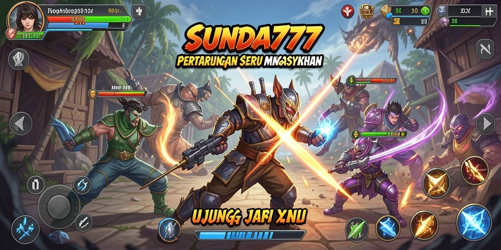 Screenshot SUNDA777 menampilkan aksi pertarungan yang mendebarkan dan karakter beragam.