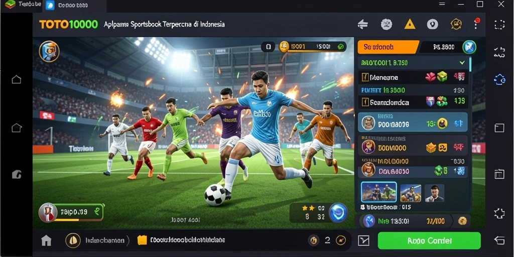 Tampilan layar utama TOTO1000 dengan berbagai pilihan taruhan olahraga.